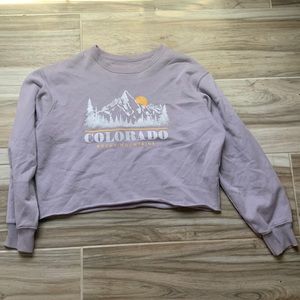 Light purple Colorado cropped crewneck